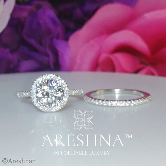 2 Carat Round Cut Lab Created Diamond Engagement Ring Promise Wedding Ring Gift - Picture 3 of 11